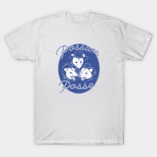 Possum Posse in denim blue T-Shirt